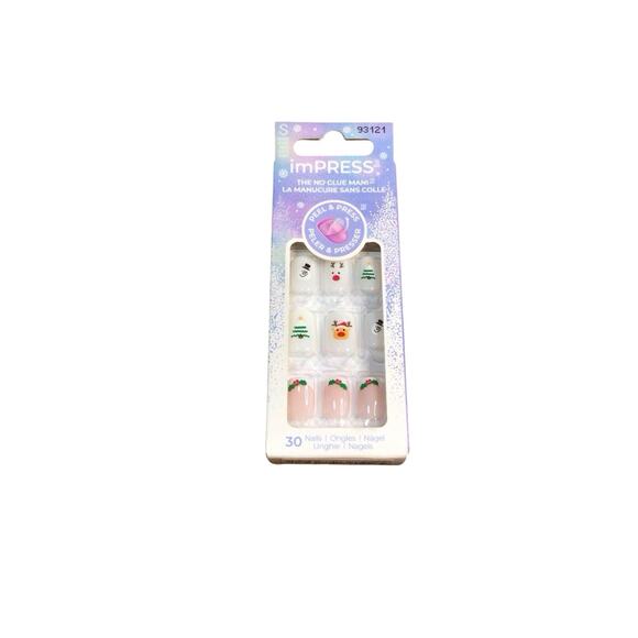 Kiss Other - imPRESS Press On Nails Festive Holiday Christmas No Glue Manicure Short